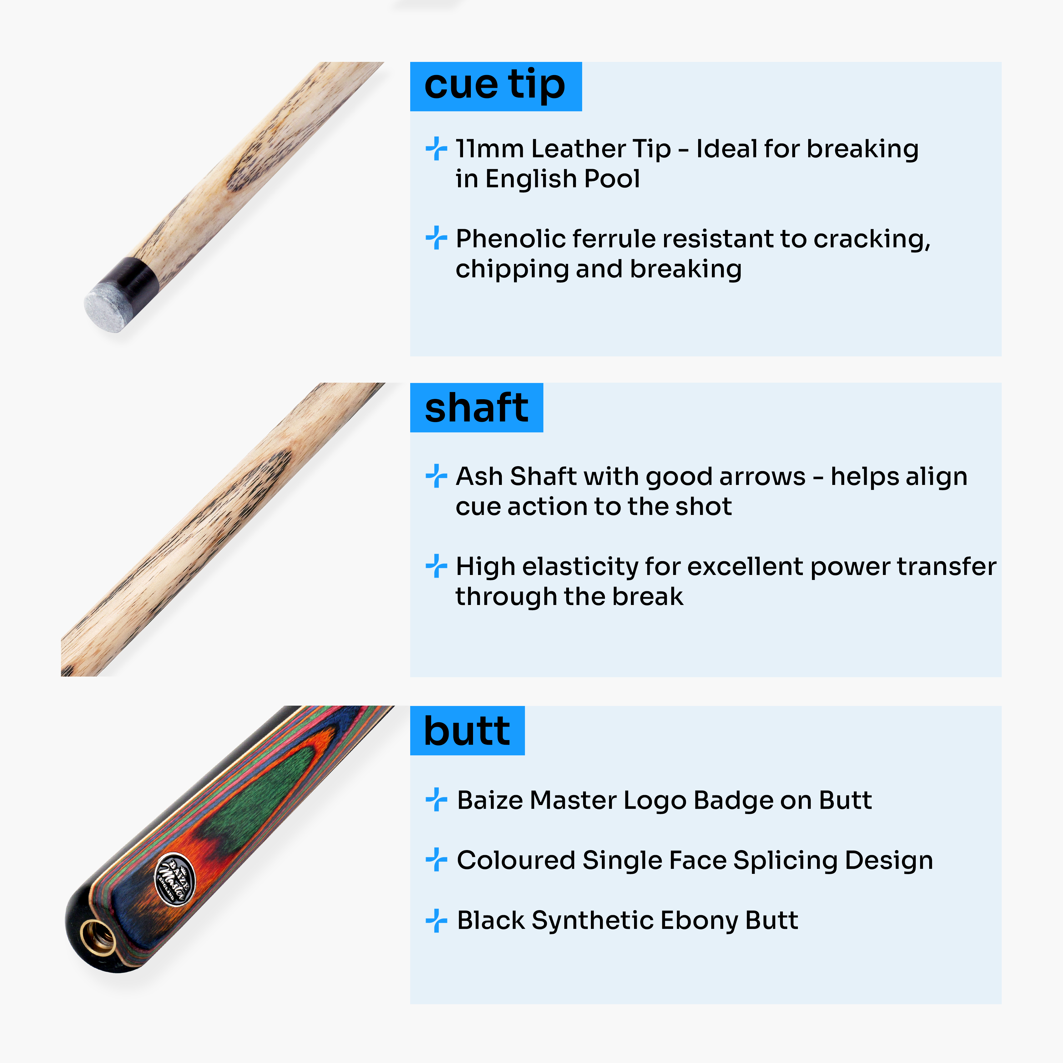 Baize Master Prism Crusher 57-inch pool break cue Cue + Case