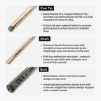 Baize Master Mint Marksman 3/4 pool cue Cue + Case