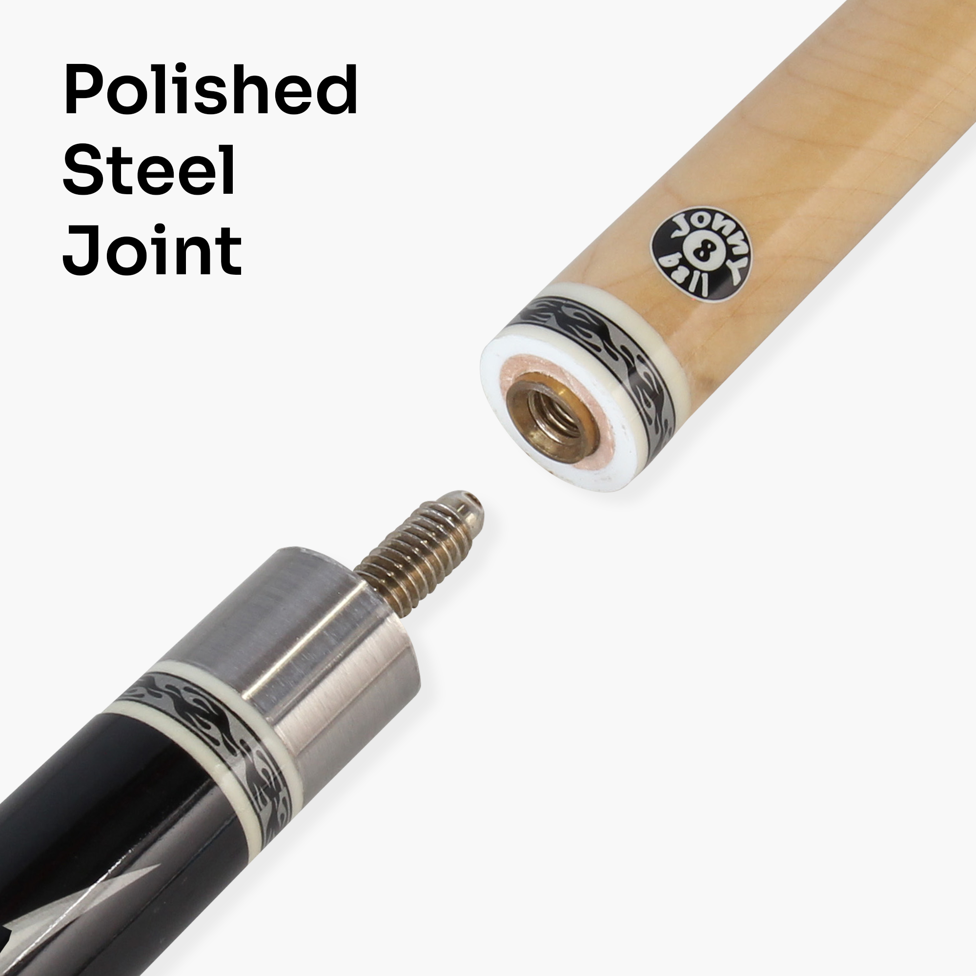Jonny 8 Ball Flame 58-inch cue and hard case Cue + Case