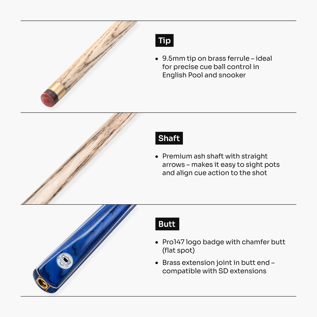 PRO147 Trident 57-inch one-piece cue Cue + Case