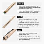 Baize Master Blackline Elite 2-piece snooker cue Cue + Case