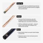 Baize Master Junior Marksman 52-inch 3/4 pool cue Cue + Case