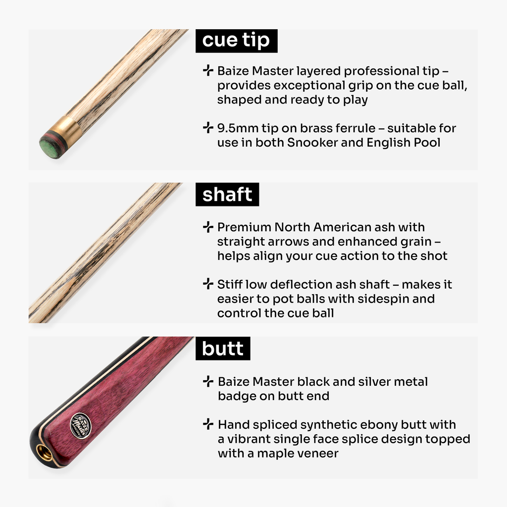 Baize Master Blackline Classic 2-piece snooker cue Cue + Case