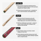 Baize Master Blackline Classic 2-piece snooker cue Cue + Case