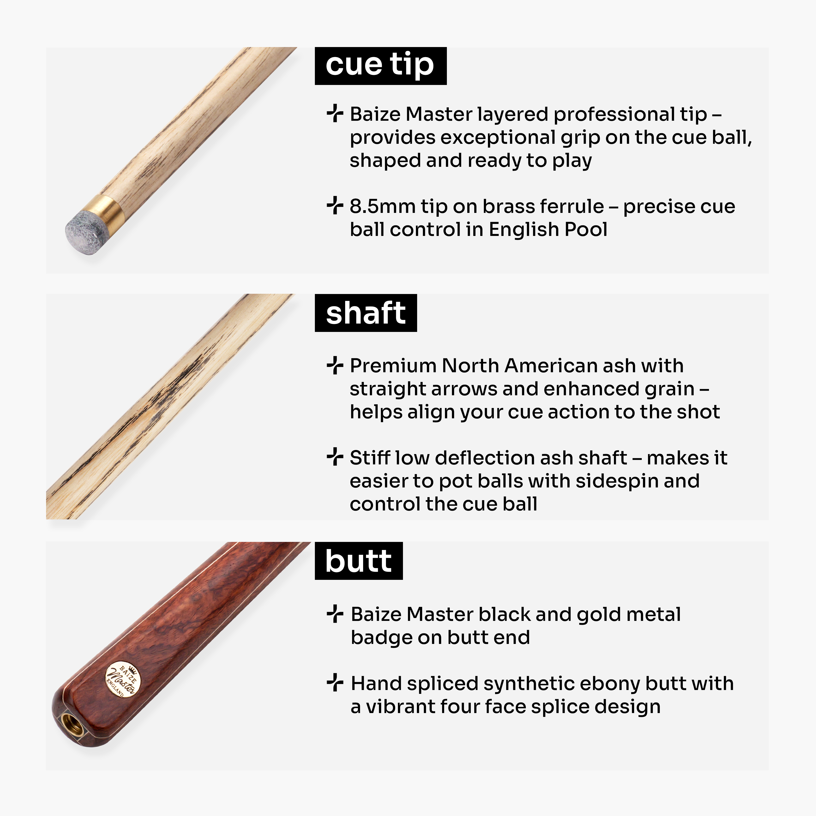 Baize Master Classic Marksman 3/4 pool cue Cue + Case