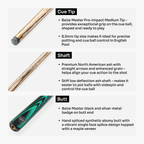 Baize Master Blackline Classic pool cue and case set Cue + Case