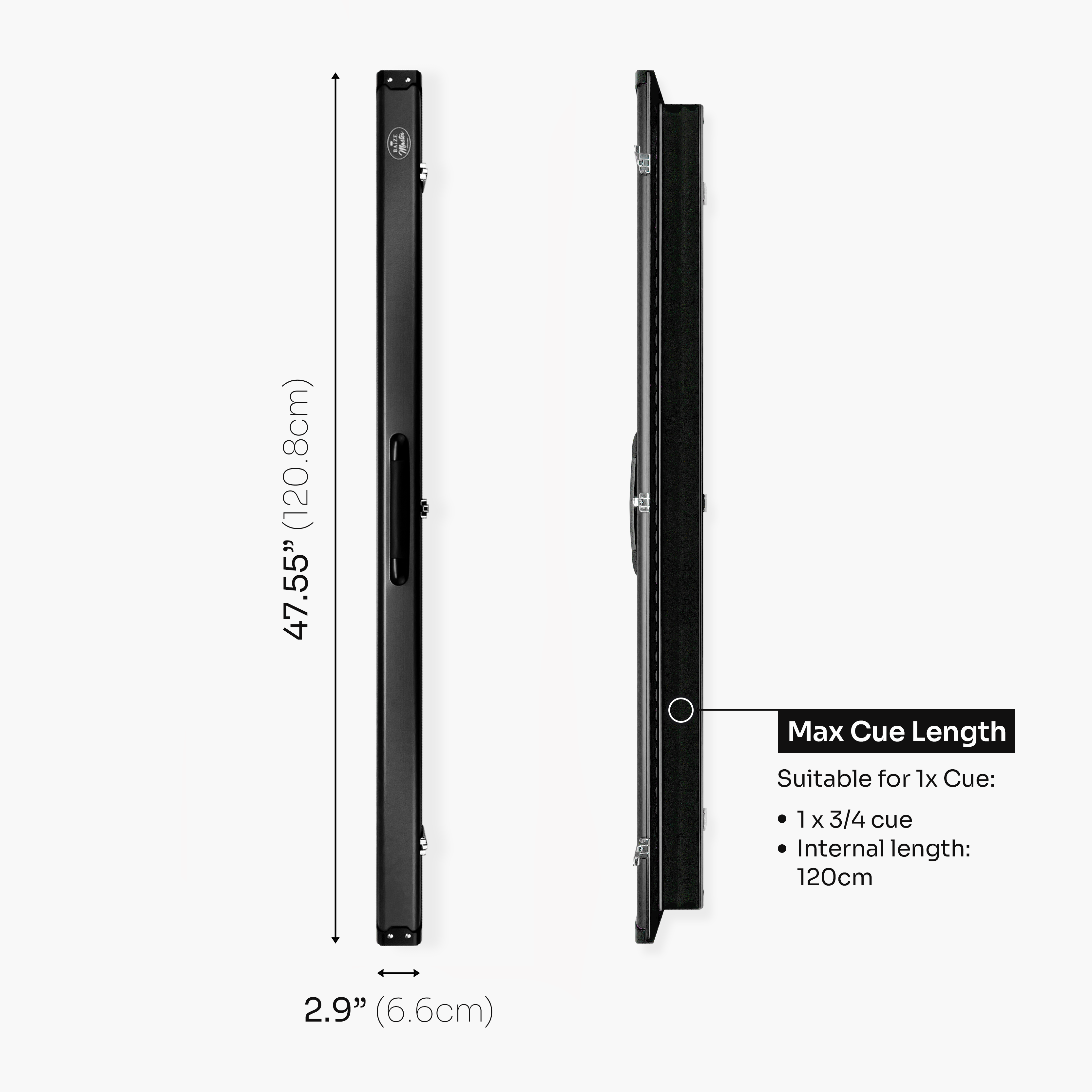 Baize Master Summit 2-slot 3/4 cue case Cue + Case
