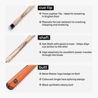 Baize Master Tan Crusher 57-inch pool break cue Cue + Case