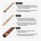 Baize Master Rosewood Marksman 3/4 pool cue Cue + Case