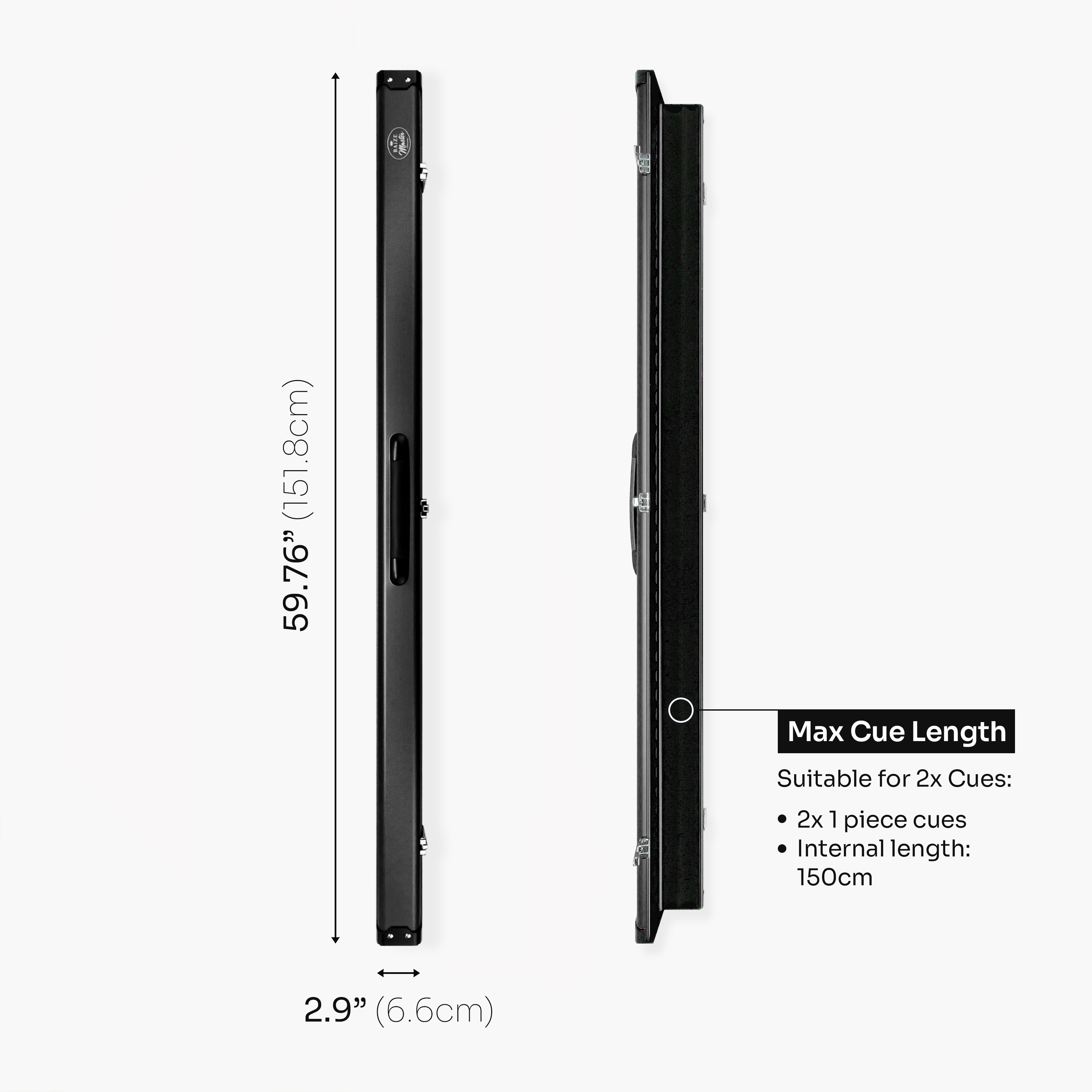 Baize Master Summit 2-slot one-piece cue case Cue + Case