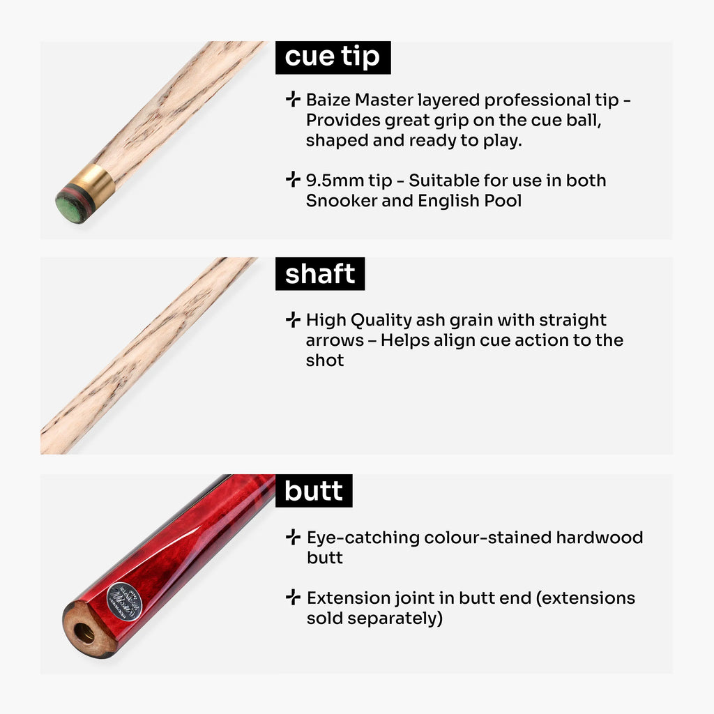 Baize Master Conquest 48-inch junior 2-piece cue Cue + Case
