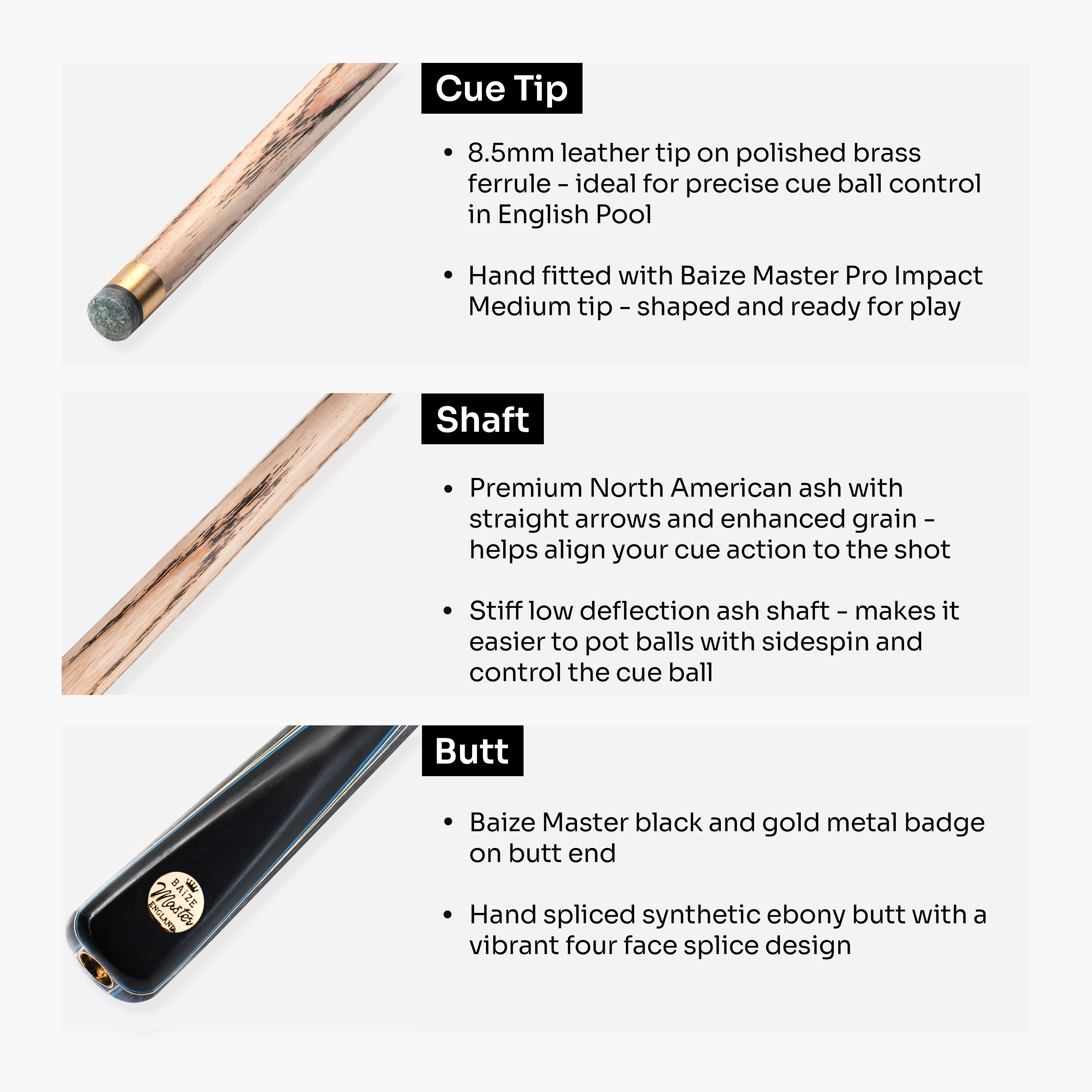 Baize Master Marine Marksman 3/4 pool cue Cue + Case