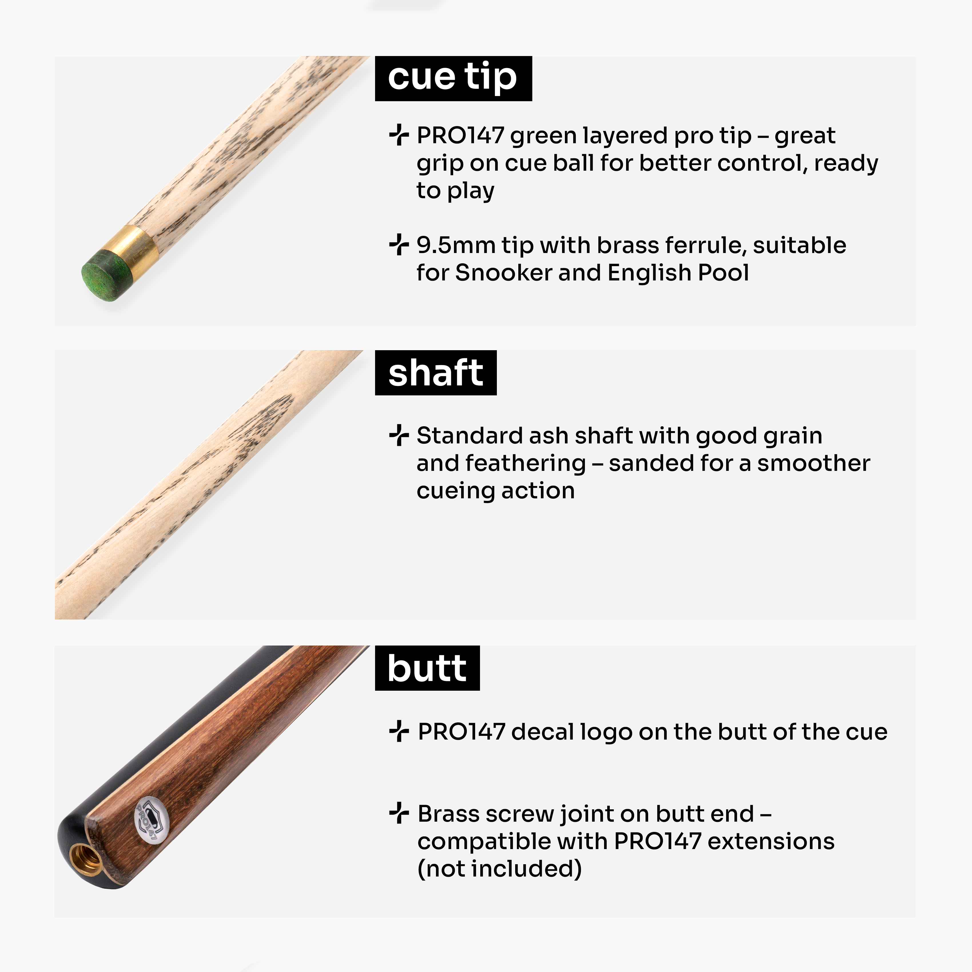 PRO147 Hurricane 57-inch 3/4 cue and hard case Cue + Case