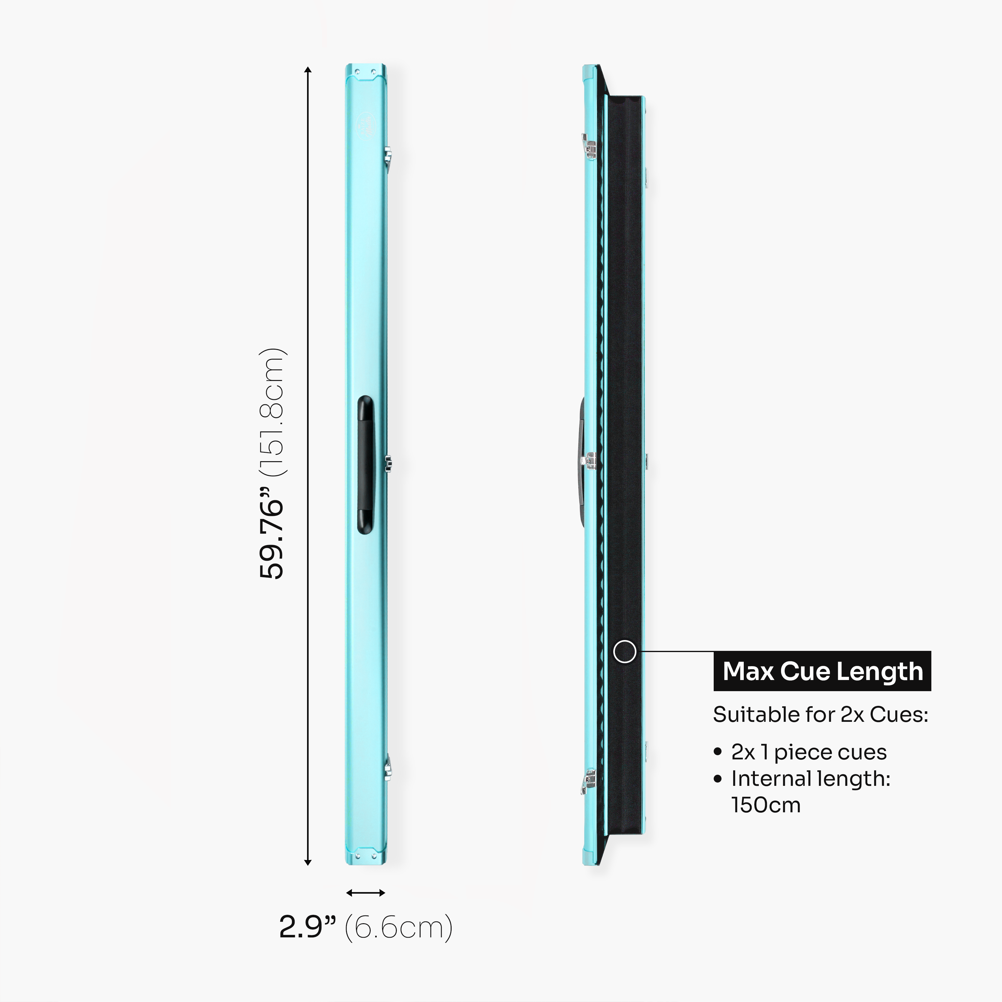 Baize Master Summit 2-slot one-piece cue case Cue + Case