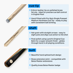 Baize Master Gold Series Green Flash 57-inch 3/4 pool cue Cue + Case