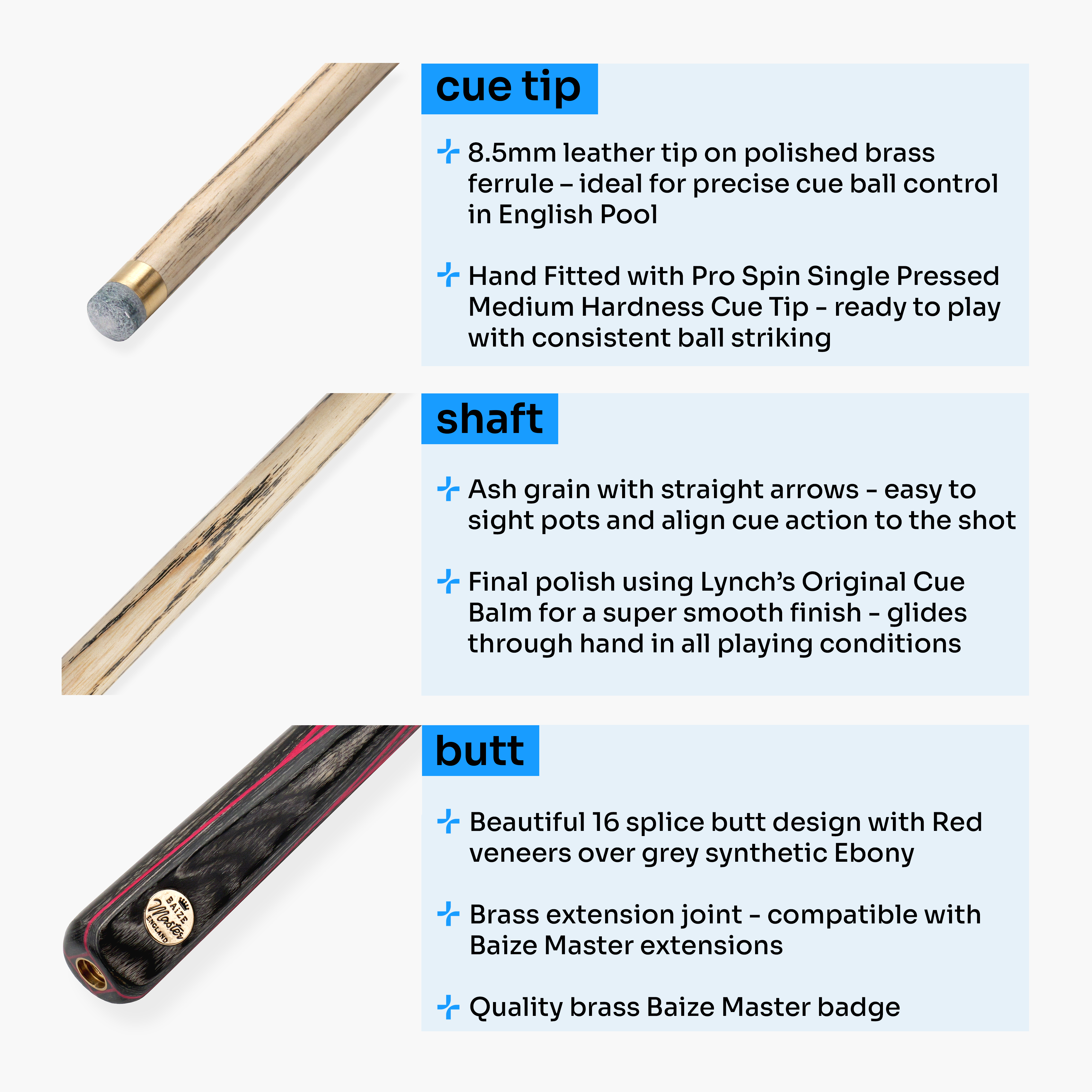 Baize Master G14 Emperor 57-inch 3/4 pool cue Cue + Case