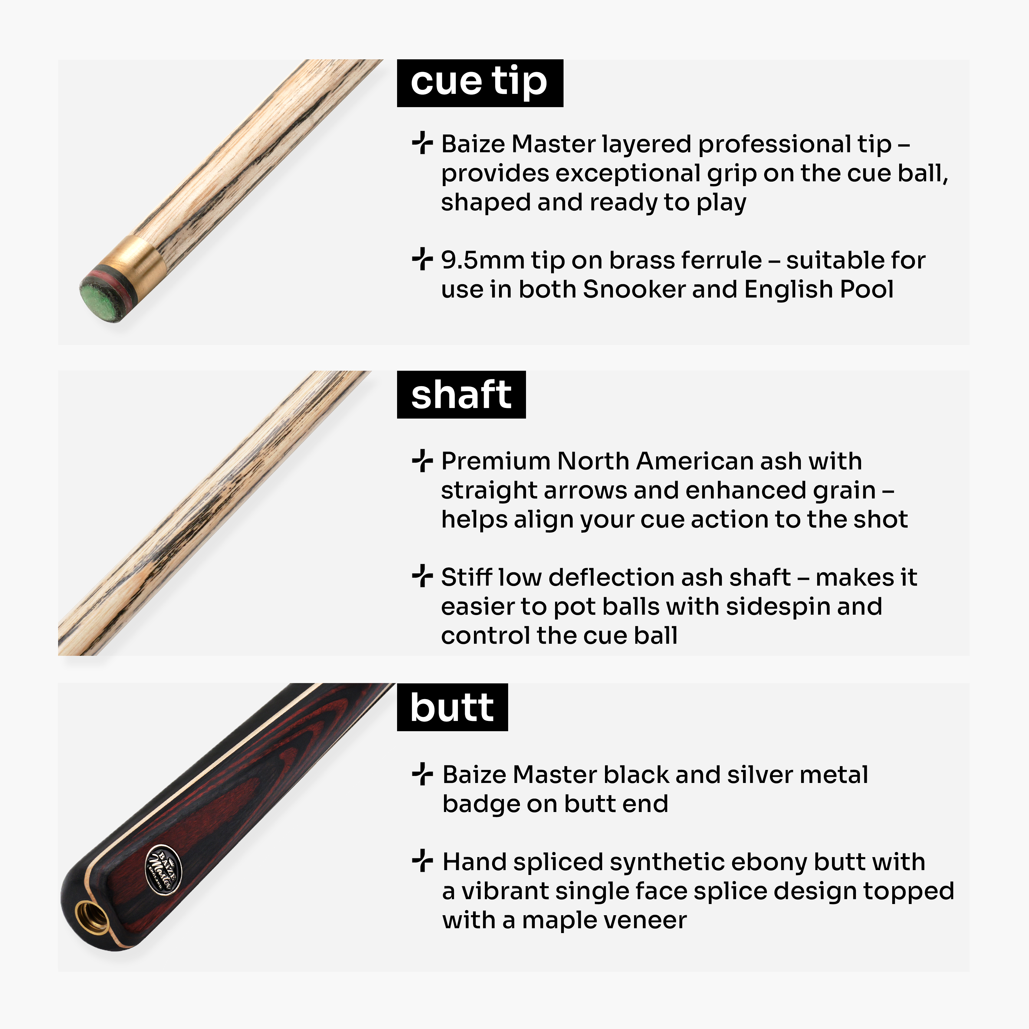Baize Master Blackline Classic cue and case set Cue + Case