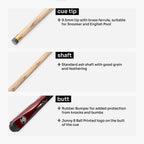 Jonny 8 Ball Red Torpedo 48-inch cue and hard case Cue + Case
