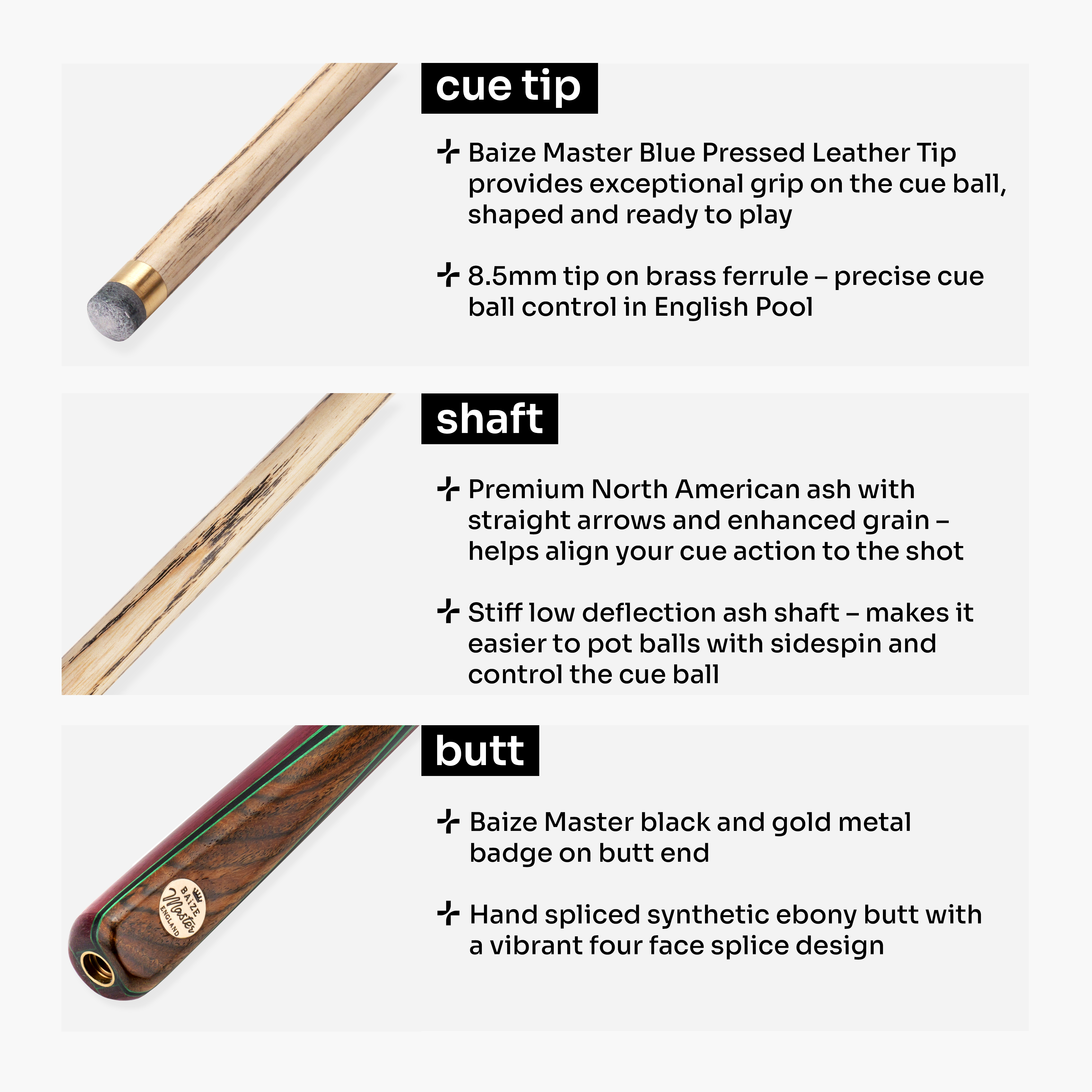 Baize Master Scarlet Marksman 3/4 pool cue Cue + Case