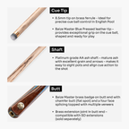 Baize Master Platinum Majestique 57-inch pool cue - 8.5mm tip Cue + Case