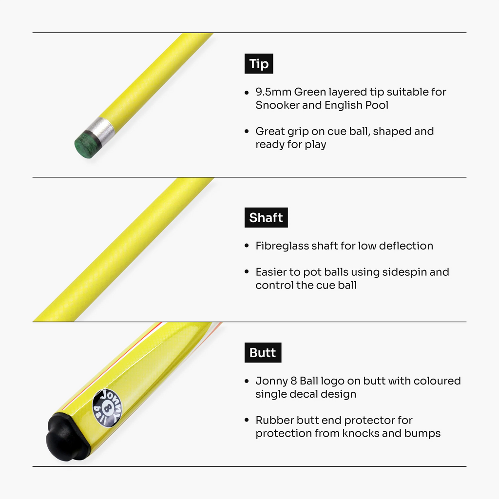Jonny 8 Ball Inferno 2-piece graphite cue Cue + Case