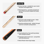 Baize Master Crucible cue and case set - 9.5mm tip Cue + Case