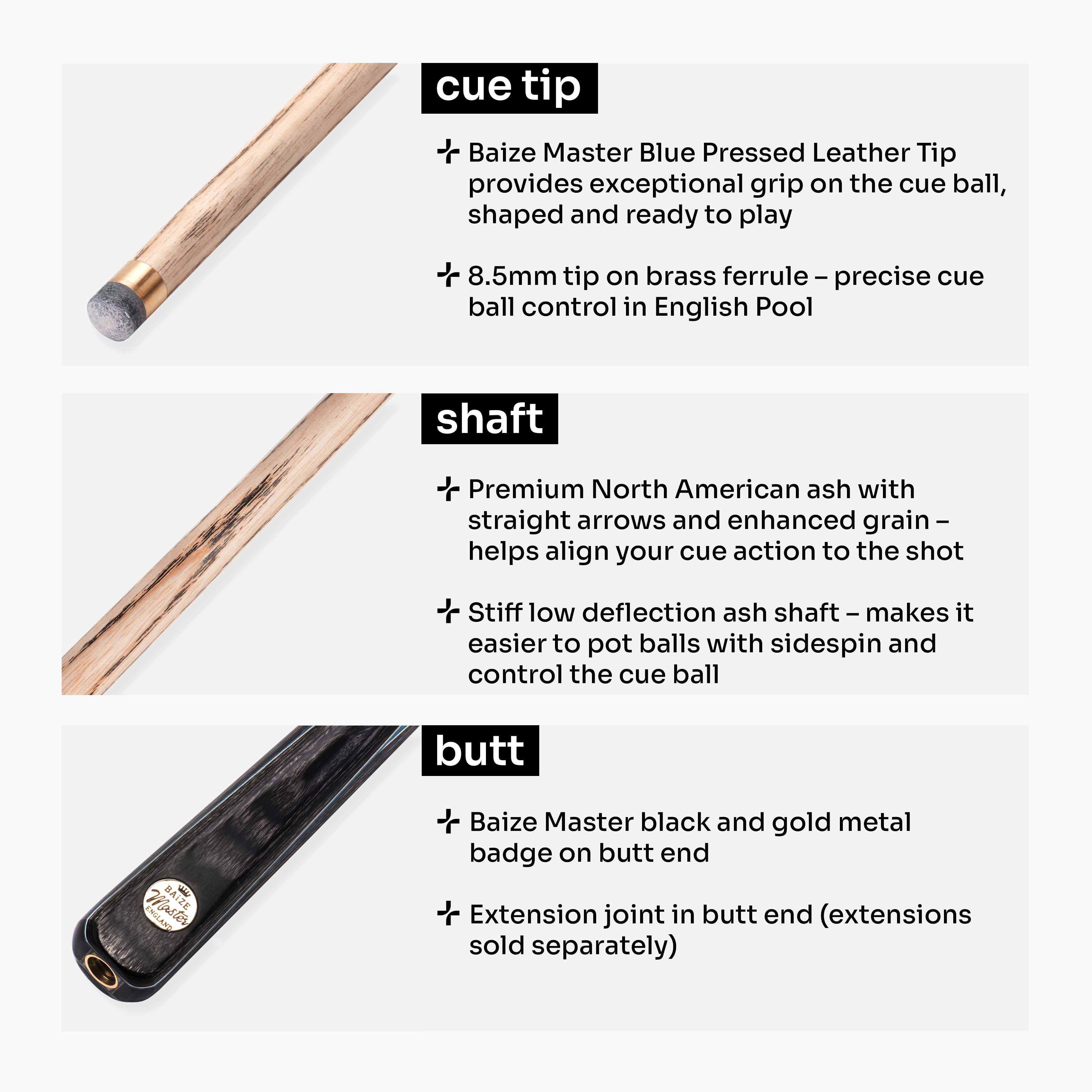 Baize Master Midnight Marksman 57-inch pool cue Cue + Case