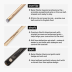 Baize Master Grey Marksman 3/4 pool cue Cue + Case