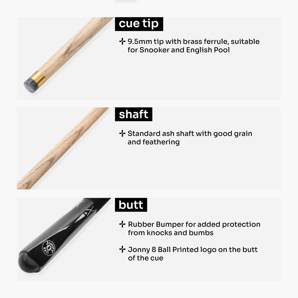 Jonny 8 Ball Black Torpedo 48-inch junior cue and case set Cue + Case