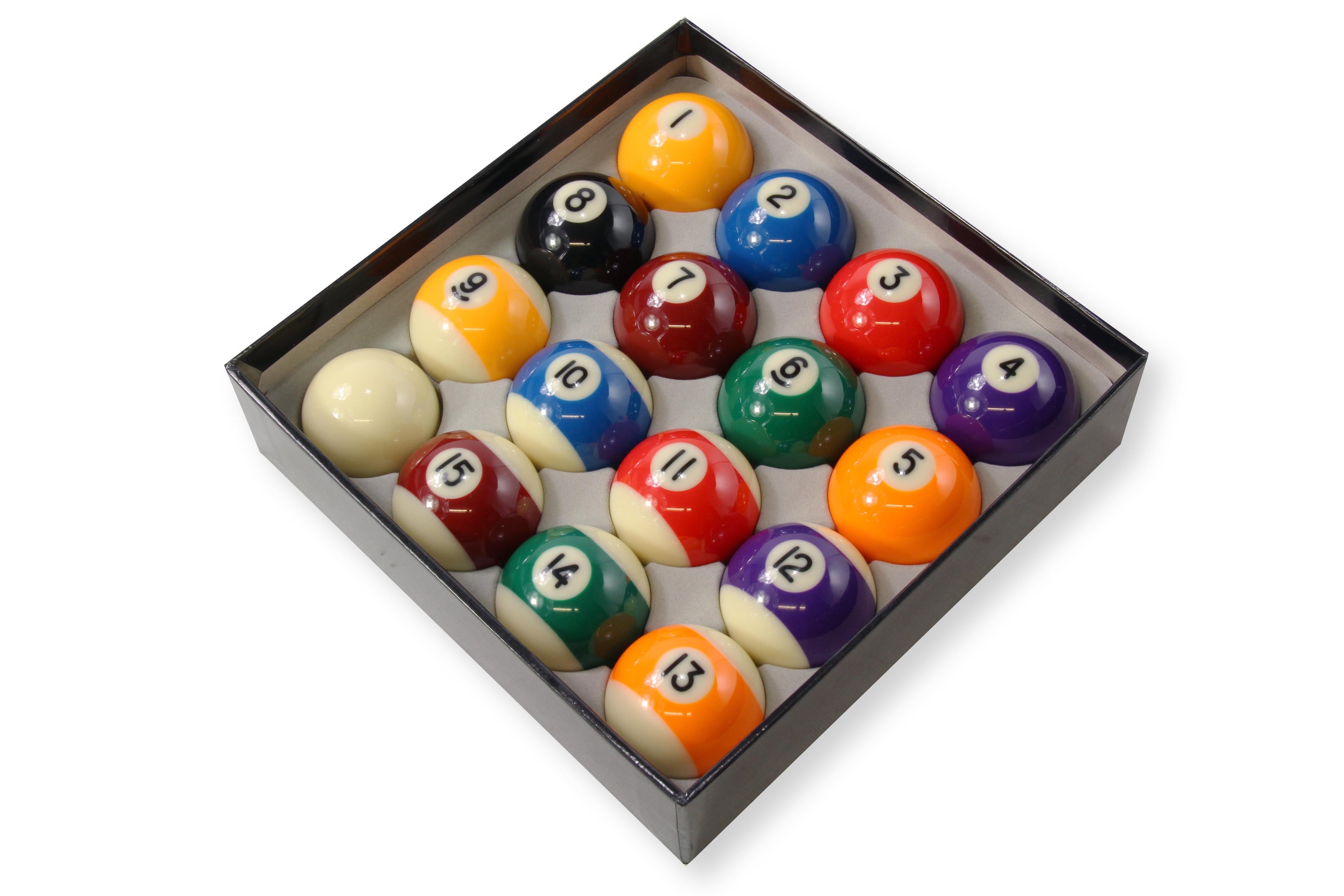 Premium grade 50.8mm spots and stripes pool balls Cue + Case