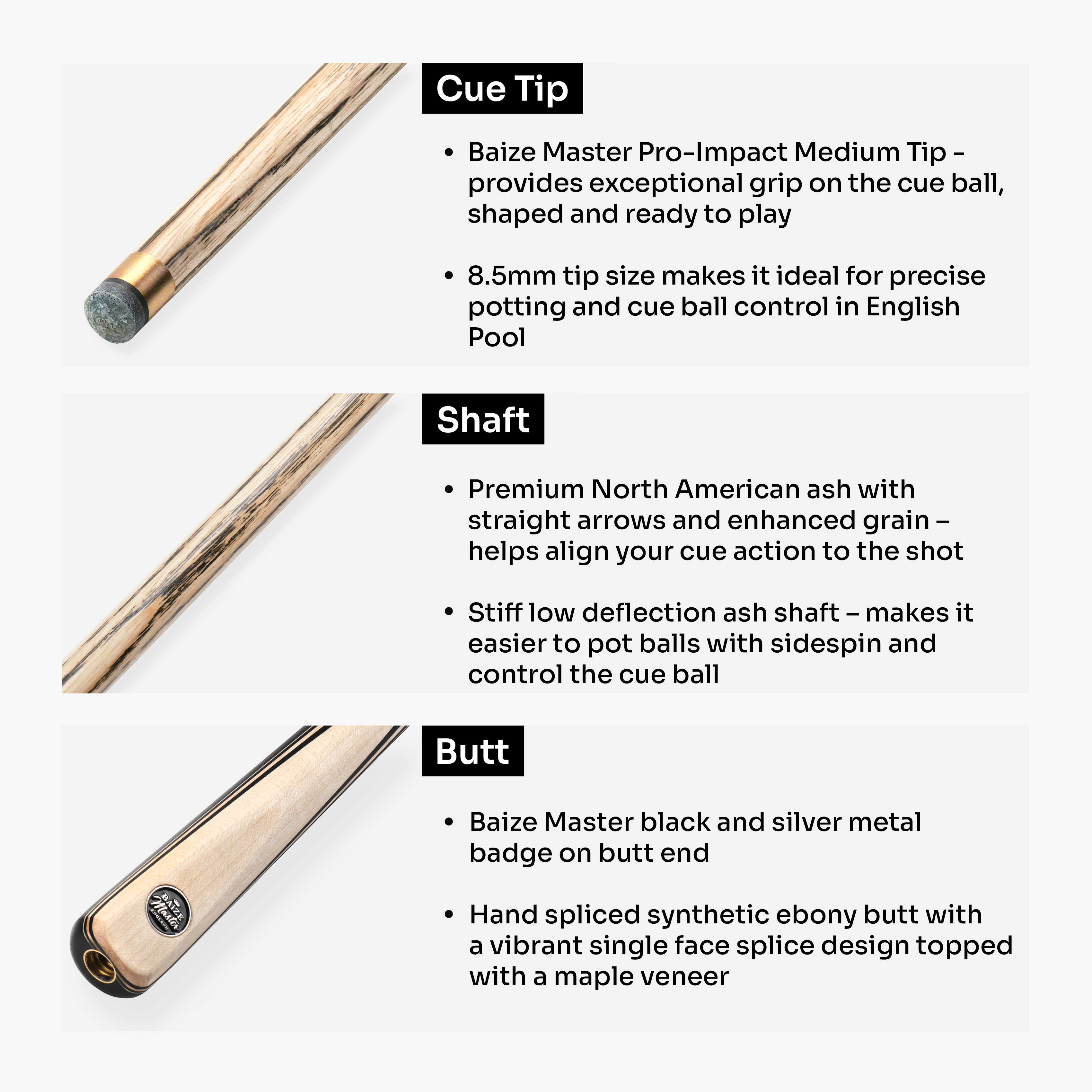 Baize Master Blackline Classic 2-piece pool cue Cue + Case