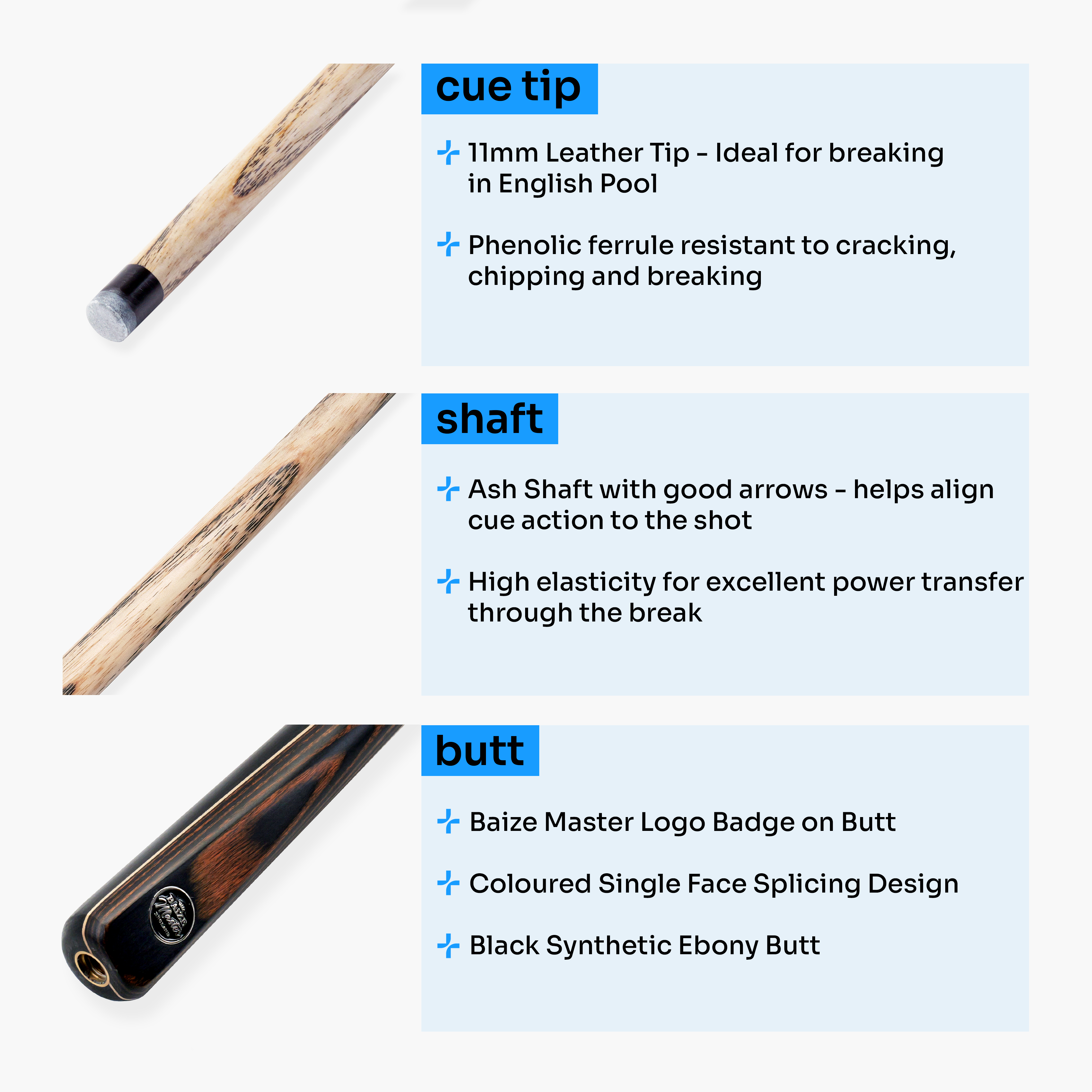 Baize Master Copper Crusher 57-inch pool break cue Cue + Case