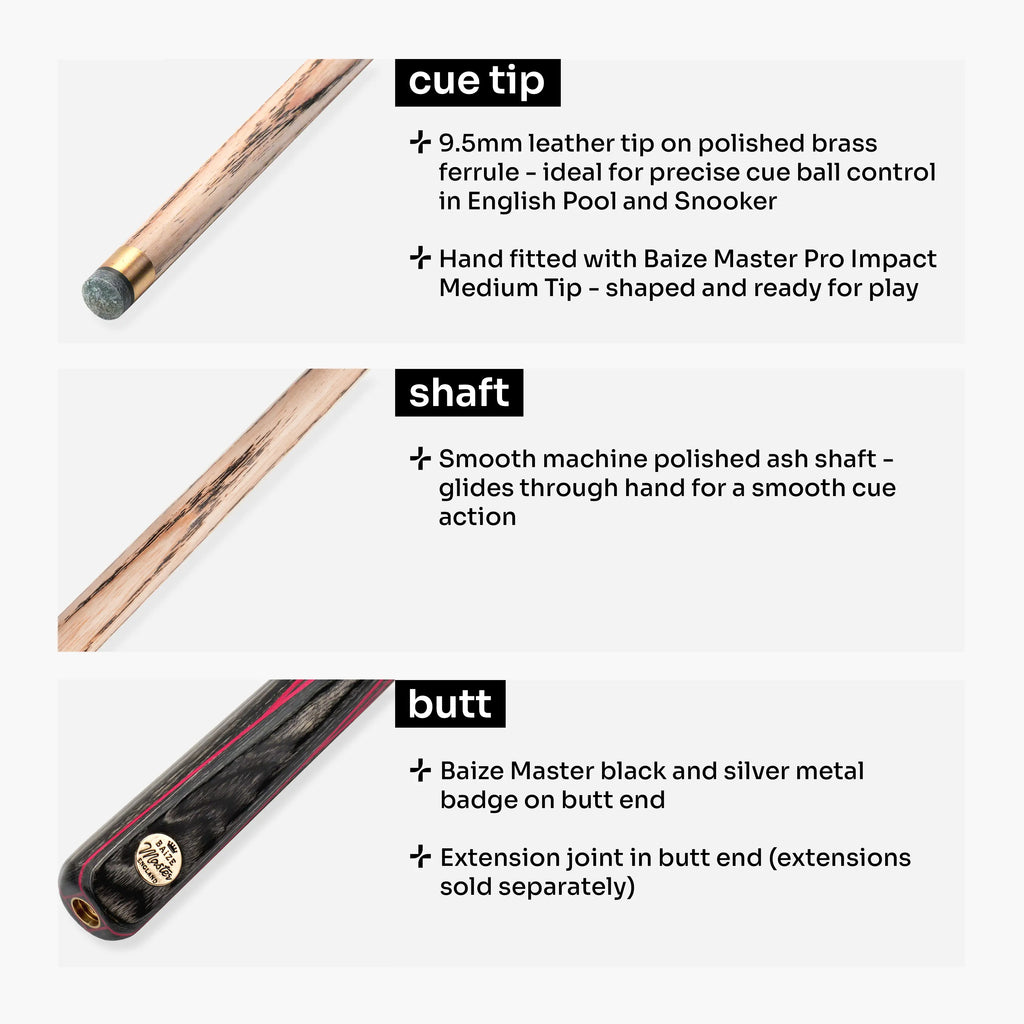 Baize Master Emperor 58-inch 3/4 cue Cue + Case