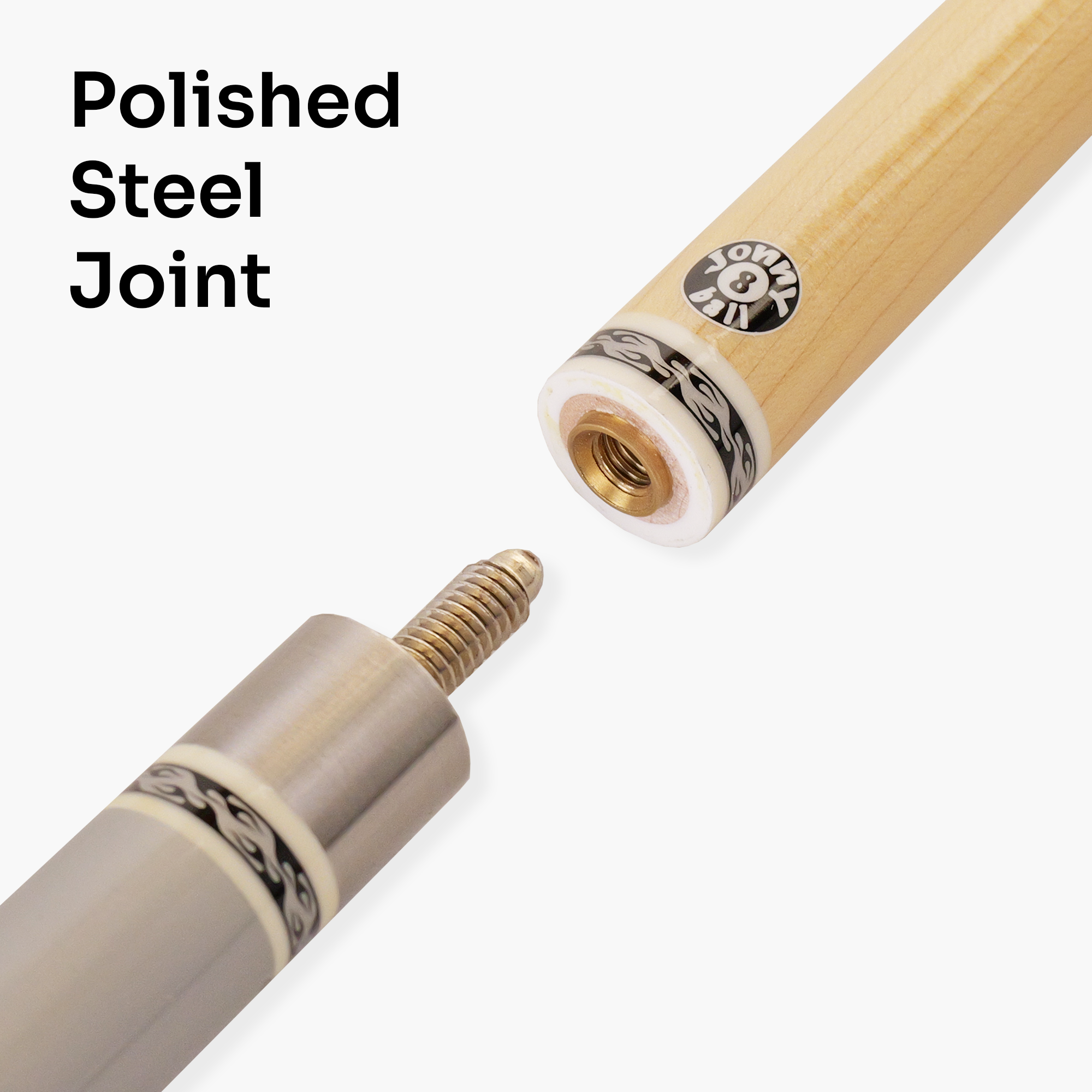 Jonny 8 Ball Flame 58-inch cue and hard case Cue + Case