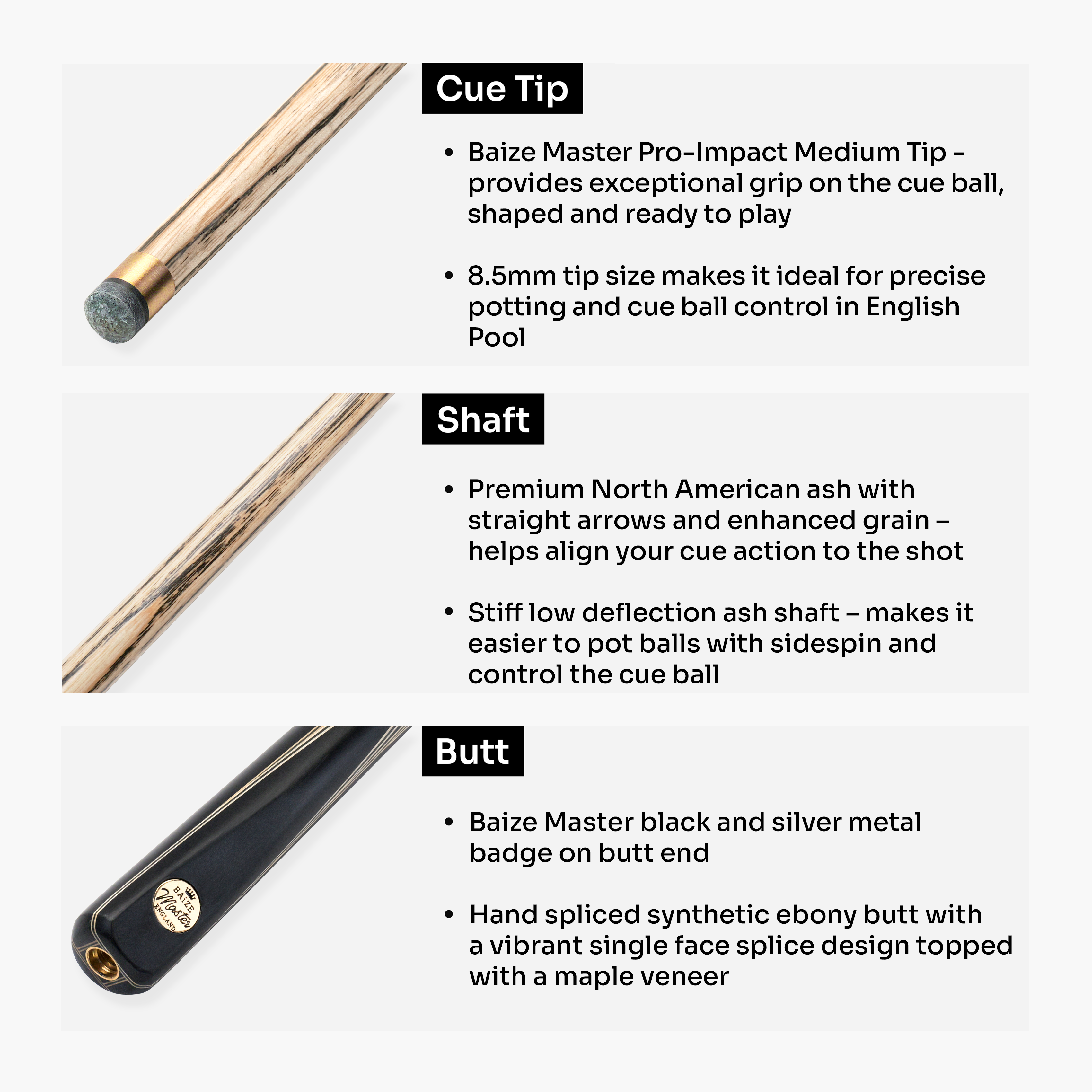 Baize Master Midnight Marksman 3/4 cue and case set Cue + Case