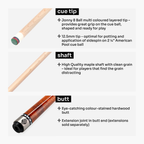 Jonny 8 Ball Ironweave American pool cue Cue + Case