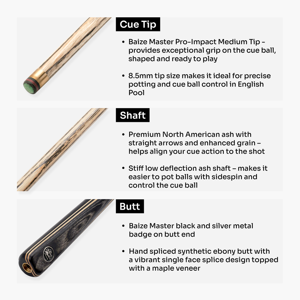 Baize Master Blackline Classic pool cue and case set Cue + Case