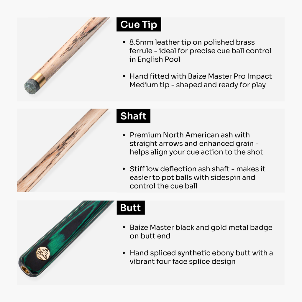 Baize Master Emerald Marksman 3/4 pool cue Cue + Case