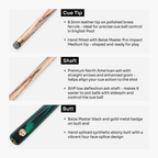 Baize Master Emerald Marksman 3/4 pool cue Cue + Case