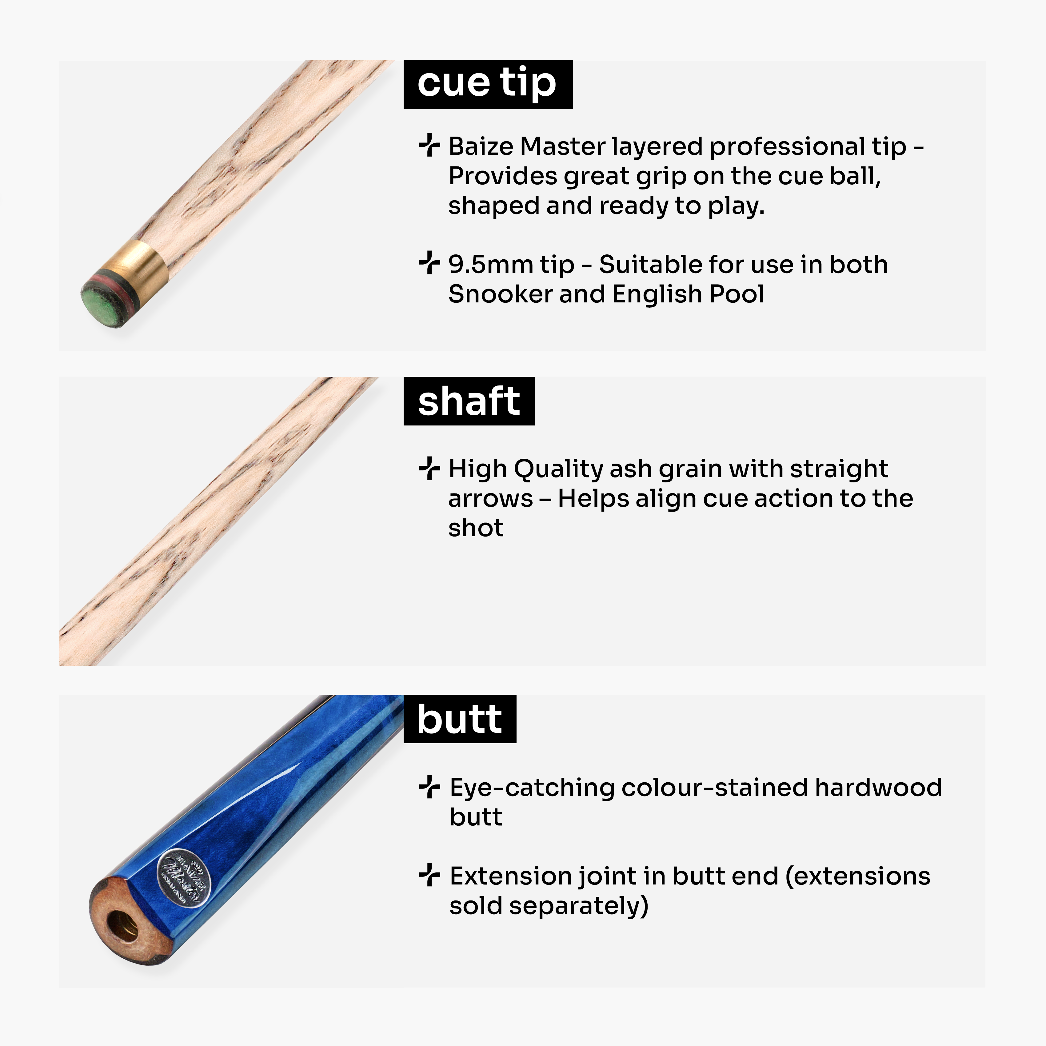 Baize Master Conquest 57-inch cue and case set Cue + Case
