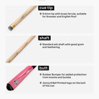 Jonny 8 Ball Pink Torpedo 48-inch junior cue Cue + Case