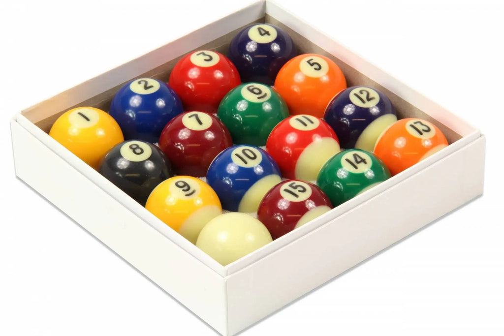 Jonny 8 Ball 38mm spots and stripes pool balls with triangle Cue + Case