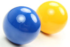 Aramith Premier blue and yellow 2-inch pool balls Cue + Case