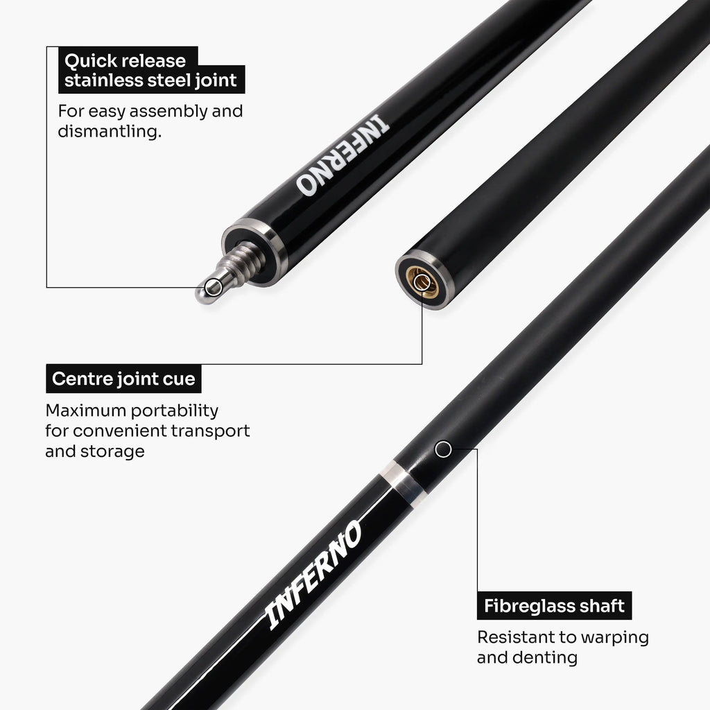 Jonny 8 Ball Inferno 2-piece graphite cue Cue + Case