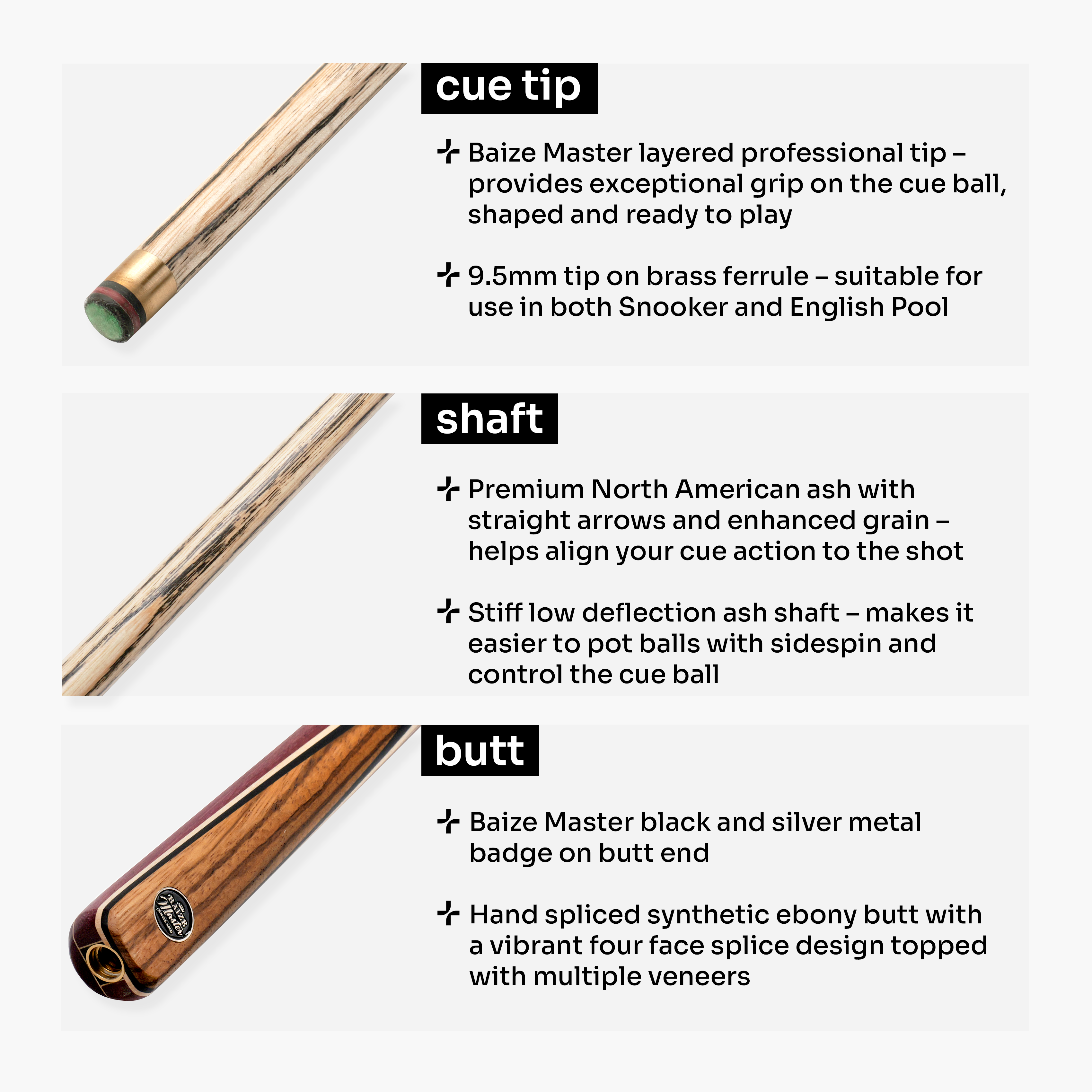 Baize Master Blackline Elite cue and case set Cue + Case