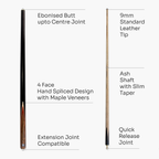 Jonny 8 Ball Needle 57-inch 2-piece pool cue Cue + Case