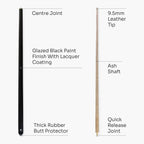 Jonny 8 Ball Black Jet Pro Precision cue and case set Cue + Case