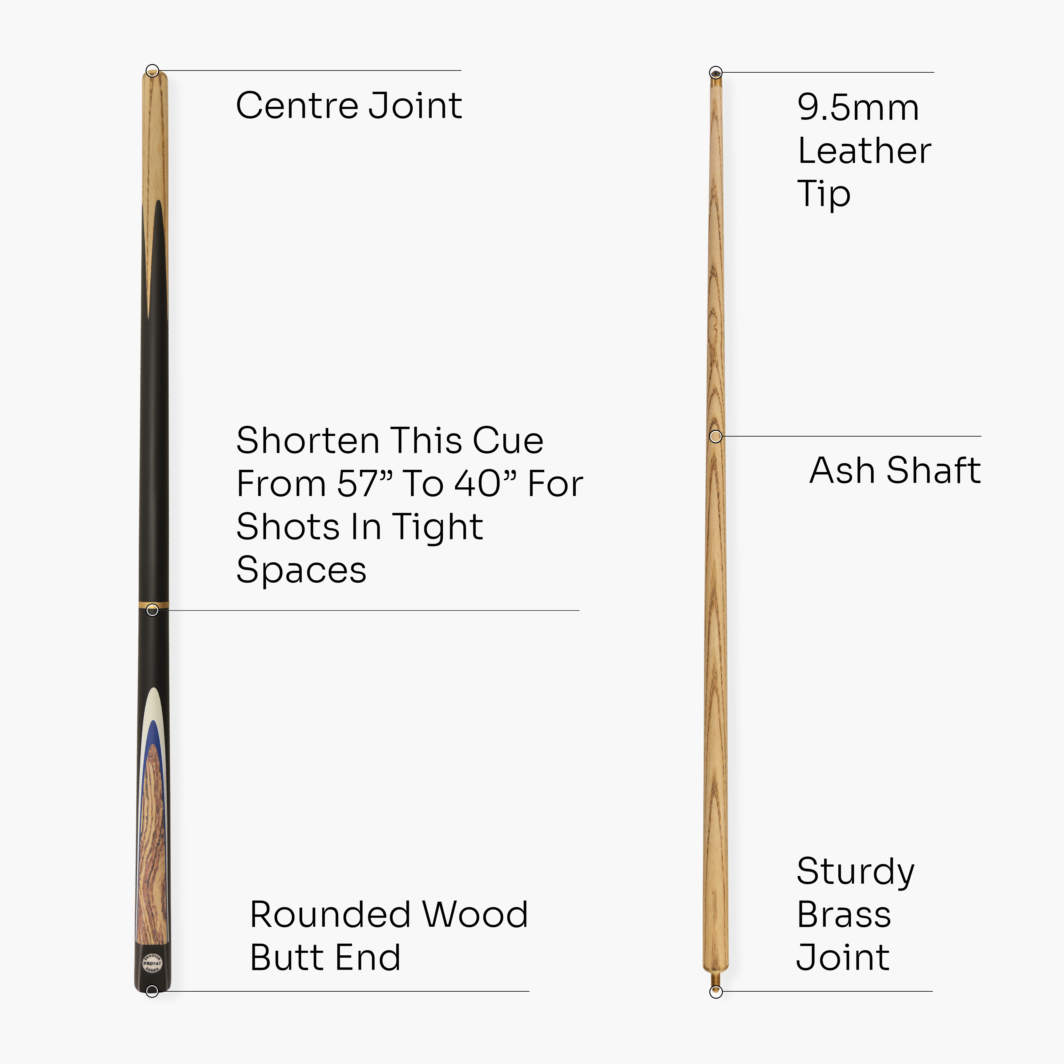 PRO147 Kingswood 57-inch cue and case set