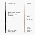 Jonny 8 Ball Vista 57-inch cue and case set Cue + Case