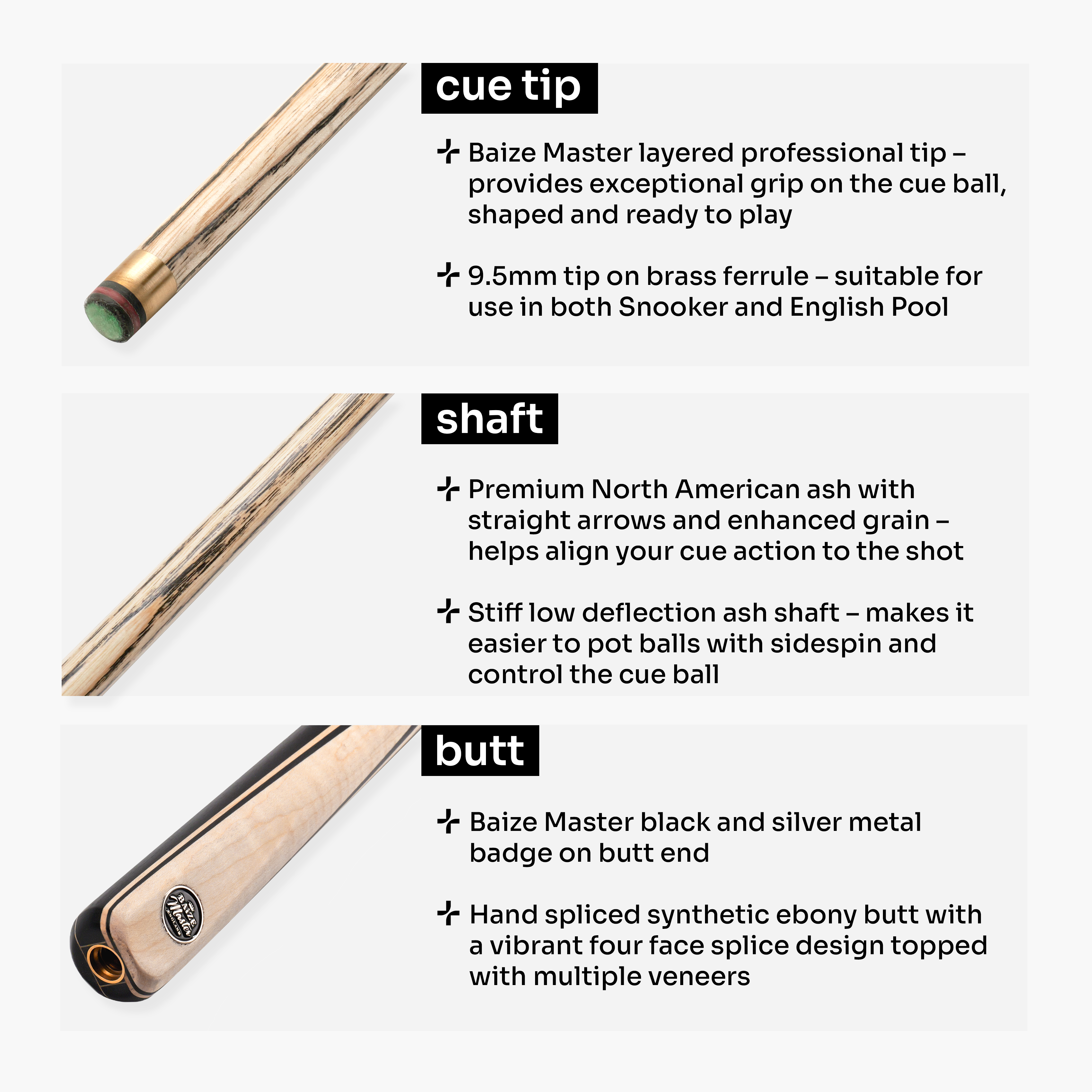 Baize Master Blackline Elite cue and case set Cue + Case